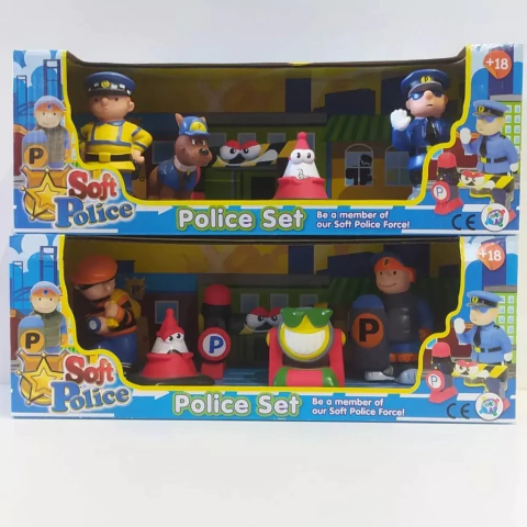 Muñecos de Goma Playset Policía | Primera Infancia Suda Infantil
