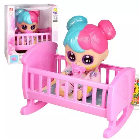 Muñeca Brillitos Little Dolls Glitter en Cuna con Chupete | Juguete Infantil Importado (ONLINE) - comprar online