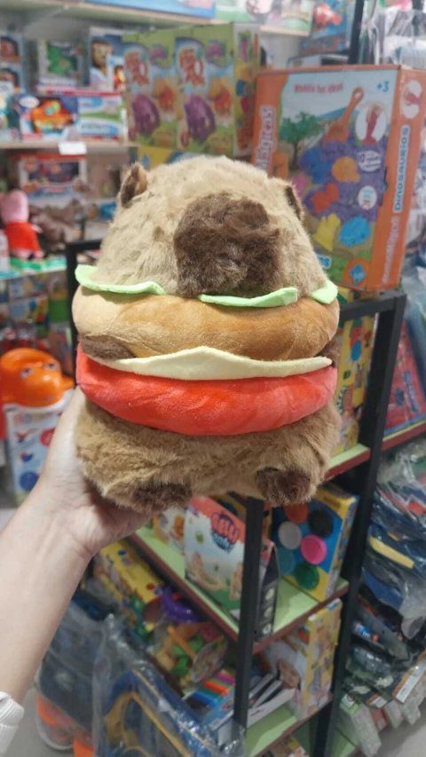 Peluche CAPYBARA hamburguesa 18 cm importado - comprar online