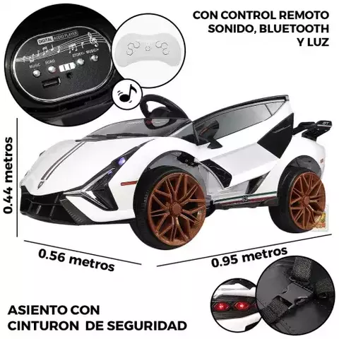 Auto a Batería 12V Estilo Lamborghini con Luces, Sonido y Control Remoto (online) - comprar online