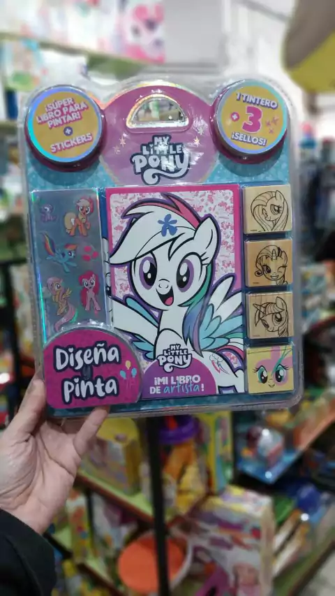 Set para colorear my little pony con sellos y stickers