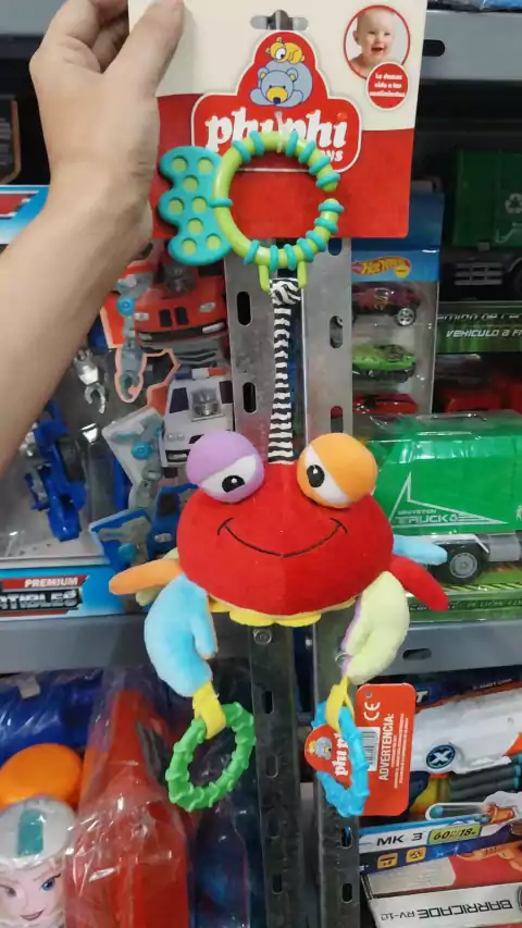 Cunero Cangrejo Vibrador Con Mordillo Y Espejo | Para Cuna Bebés Phiphi Toys