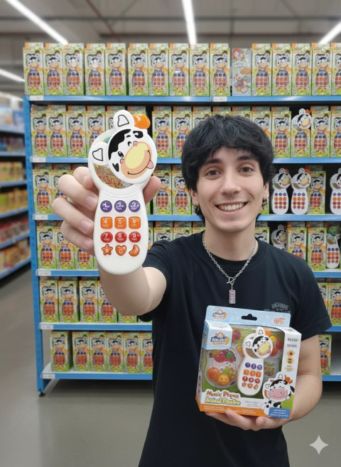 celular interactivo vaquita con luces y sonidos – Juguete Didáctico a Pila