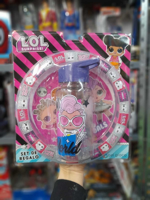 LOL Set Plato y Botella Straw Top | Importada Infantil
