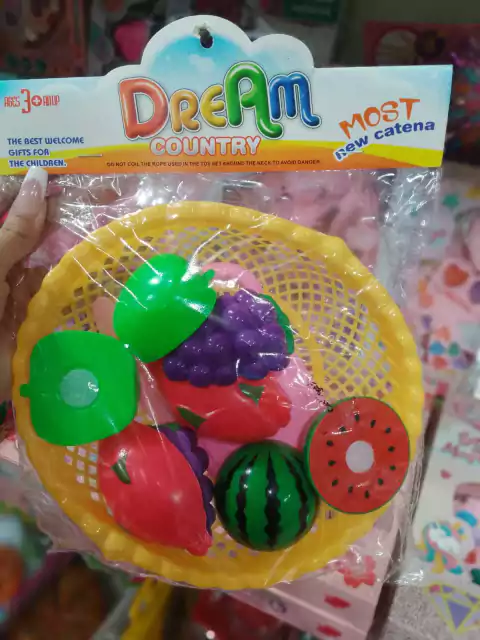 Set de Frutas en Canasta con Velcro | Juguete de Cocina Infantil Sebigus