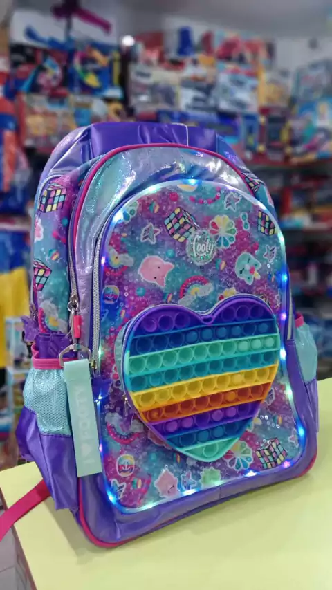Mochila Espalda Pop It con Luz 18 Footy | Escolar Infantil - comprar online