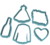 Coleção M Cookies - Kit 5 Cortadores Casamento - comprar online