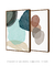 Conjunto 2 Quadros Decorativos Experimental - Aguada Nude neutral 1 + Experimental - Aguada Turquesa na internet
