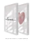 Conjunto 2 Quadros Decorativos Poster Love + Coração Geométrico Rosé - loja online