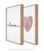 Imagem do Conjunto 2 Quadros Decorativos Poster Love + Coração Geométrico Rosé