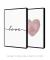 Conjunto 2 Quadros Decorativos Poster Love + Coração Geométrico Rosé - comprar online