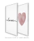Conjunto 2 Quadros Decorativos Poster Love + Coração Geométrico Rosé - DePoster Content Décor | Loja Online de Quadros Decorativos