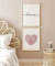 Conjunto 2 Quadros Decorativos Poster Love + Coração Geométrico Rosé
