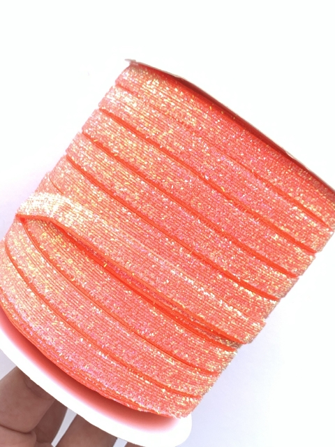 FITA LUREX LARANJA NEON - 10MM - 5M
