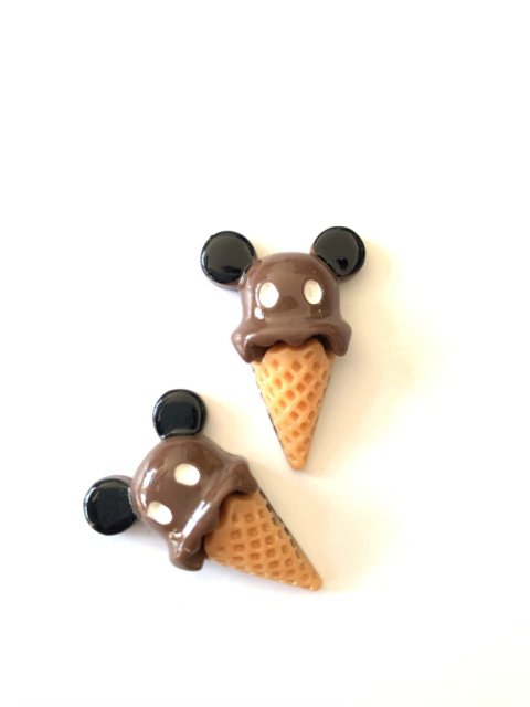 APLIQUE SORVETE MICKEY MARROM  - 2 UNIDADES
