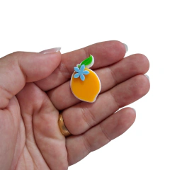 APLIQUE LIMÃO SICILIANO ÚNICO FLOR ACRÍLICO ADL - 3,5CM - 2 UNIDADES - comprar online