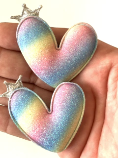 APLIQUE CORAÇÃO GALÁXIA LONITA - 2 UNIDADES