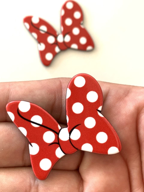 APLIQUE LAÇO MINNIE RESINA G - 2 UNIDADES