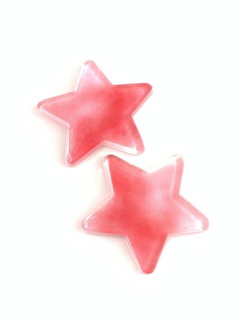 APLIQUE ESTRELA VERMELHA ACRÍLICO DEGRADÊ - 2 UNIDADES