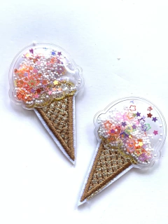 APLIQUE SORVETE TRANSPARENTE BRANCO ESTRELA - 2 UNIDADES - comprar online