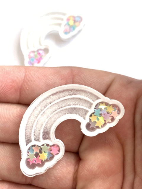 APLIQUE ARCO ÍRIS ACRÌLICO  - 2 UNIDADES