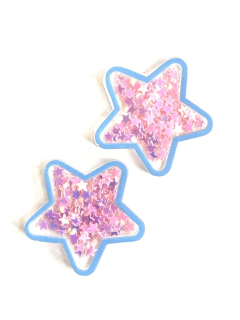 APLIQUE ESTRELA AZUL ACRÍLICO ESTRELA ROSA - 2 UNIDADES - comprar online