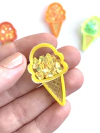 APLIQUE SORVETE AMARELO ACRÍLICO - 1 UNIDADE