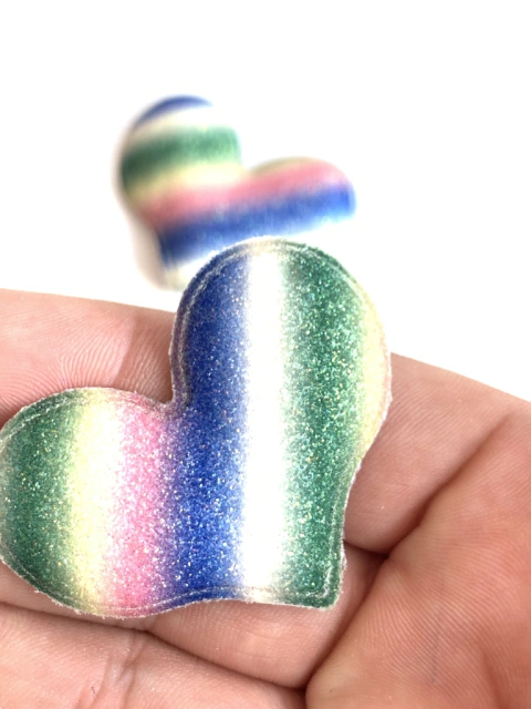 APLIQUE CORAÇÃO TIE DYE LISTRADO 3 - 2 UNIDADES