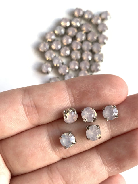 APLIQUE PEDRA PONTO DE LUZ ROSA BEBÊ (5MM) - 5 UNIDADES