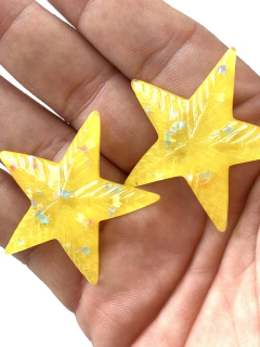 APLIQUE ESTRELA DO MAR ACRÍLICO AMARELA - 2 UNIDADES