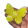 APLIQUE BORBOLETA GLITTER ACRÍLICO ADL - 6CM - COR AMARELO NEON - 1 UNIDADE