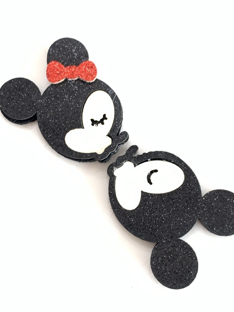 APLIQUE MICKEY E MINNIE BEIJINHO - 2 UNIDADES