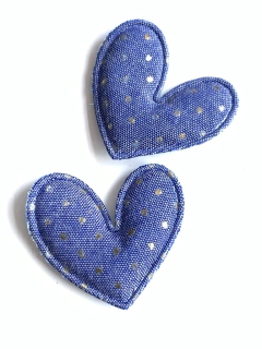 APLIQUE CORAÇÃO JEANS LAVAGEM ESCURA - 2 UNIDADES - comprar online
