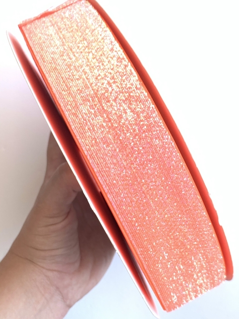 FITA LUREX LARANJA NEON - 38MM - 2 METROS