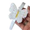 TIARA BORBOLETA GLITTER ACRÍLICO ADL - 6CM - COR BRANCA - 1 UNIDADE
