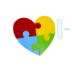 APLIQUE CORAÇÃO AUTISMO BIG ACRÍLICO ADL - 7CM - 1 UNIDADE