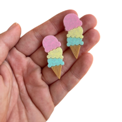 APLIQUE MINI SORVETE CANDY GLITTER ACRILICO ADL - 4CM - 2 UNIDADES - comprar online