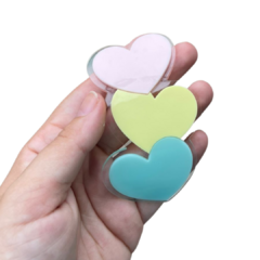 APLIQUE TRIO CORAÇÃO CORES CANDY ACRILICO ADL - 9CM - 1 UNIDADE - comprar online