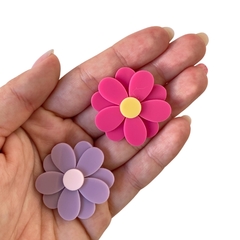 APLIQUE FLOR DUPLA CORES FORTES ADL - 3,5CM - PINK E LILÁS - 2 UNIDADES - comprar online