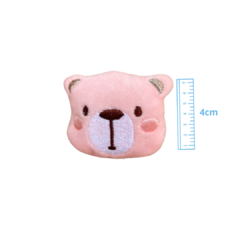 APLIQUE BICHINHOS URSO ROSA PELÚCIA - 4CM -1 UNIDADE