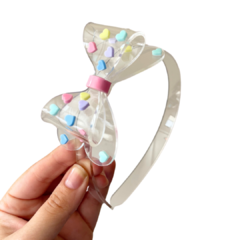 TIARA TRANSPARENTE LAÇO CANDY ACRILICO ADL - 1 UNIDADE