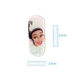 CLIP PLACAS PRINCESAS 3D - TIANA - 6,5CM - 1 UNIDADE
