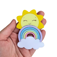 APLIQUE SOL ARCO ÍRIS 2 ACRÍLICO ADL - 8CM - 1 UNIDADE - comprar online