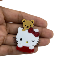 APLIQUE HELLO KITTY VERMELHA URSO P ACRÍLICO ADL - 4CM - 1 UNIDADE - comprar online