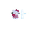 APLIQUE HELLO KITTY CORAÇÃO P ACRÍLICO ADL - 4CM - 1 UNIDADE