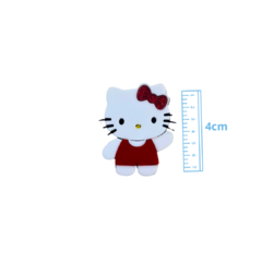 APLIQUE HELLO KITTY VERMELHA P ACRÍLICO ADL - 4CM - 1 UNIDADE