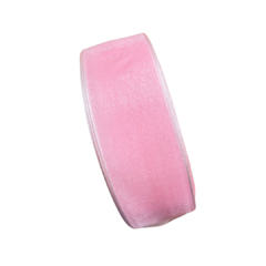 FITA ORGANZA BRILHO - ROSA - 38MM - 1 METRO