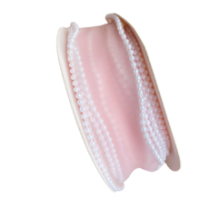 FITA ORGANZA BORDA PEROLA - ROSA - 38MM - 1 METRO