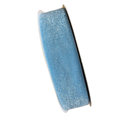 FITA VELUDO GLITTER - AZUL - 38MM - 1 METRO