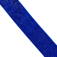 FITA VELUDO GLITTER - AZUL ROYAL - 38MM - 1 METRO - comprar online